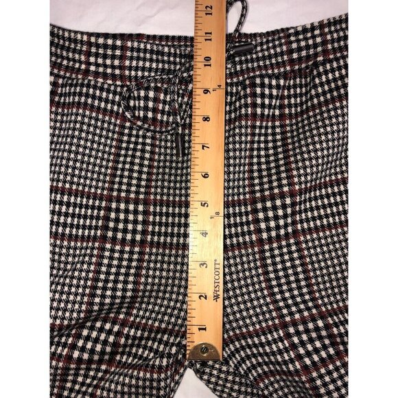Anthropologie Plaid Pants Dickens Trousers Size S Pull On Black Red Menswear NEW - Picture 9 of 12